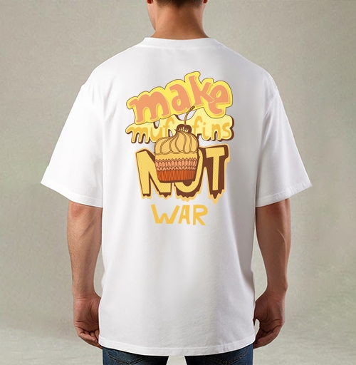 Фотография футболки Футболка с принтом Make Muffins Not War