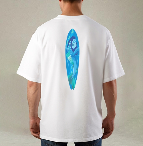 Фотография футболки Абстрактная рыба в синих тонах