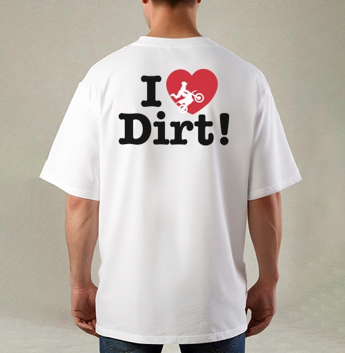 Фотография футболки Футболка I ❤️ Dirt – страсть к мотокроссу и грязи