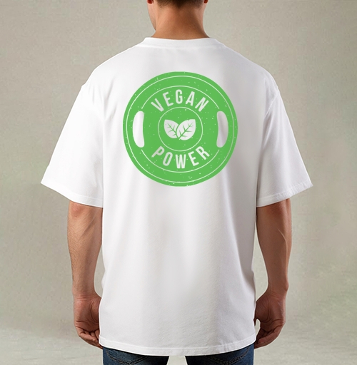 Фотография футболки Логотип Vegan Power — Веганская сила и спорт