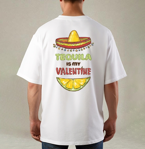 Фотография футболки Открытка «Tequila is my Valentine» с юмором