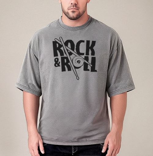 Фотография футболки Рок-н-ролльная подача суши с черепом и палочками ROCK ROLL