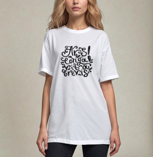 Фотография футболки Цитата Ars longa vita brevis в каллиграфии