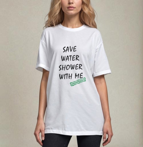 Фотография футболки SAVE WATER SHOWER WITH ME / Экономь воду, принимай душ со мной