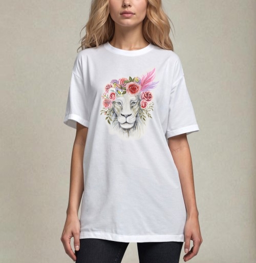Фотография футболки Белая львица