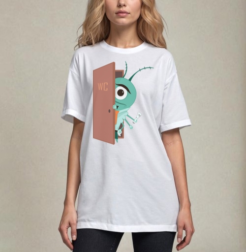 Фотография футболки Офисное насекомое с газетой в туалете офисный планктон