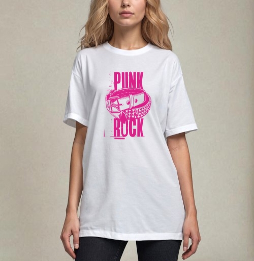 Фотография футболки Яркий кожаный ремень с шипами в духе панк рок – PUNK ROCK