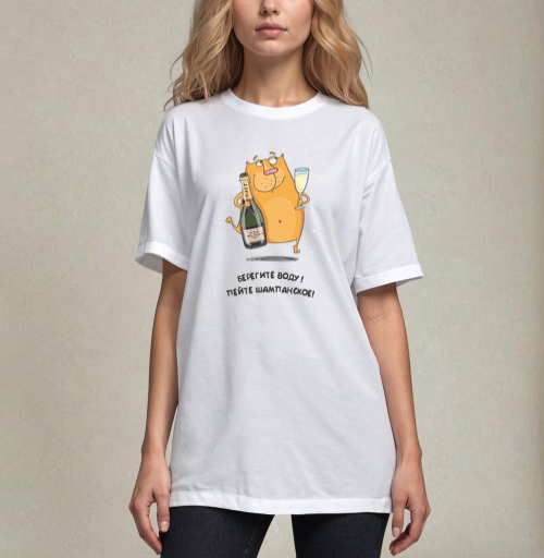 Фотография футболки Берегите воду - пейте шампанское