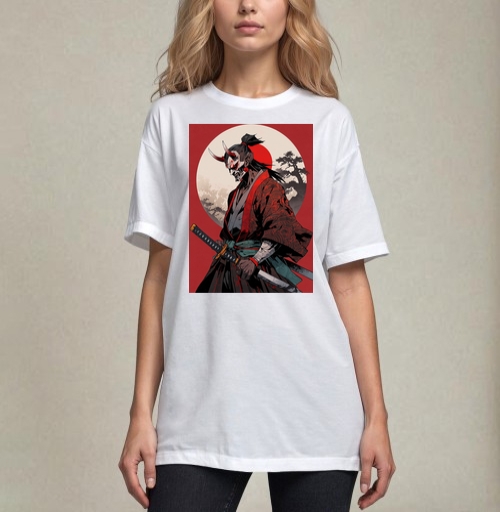 Фотография футболки Warrior Demon in Traditional Kimono / Воин демон самурай в маске