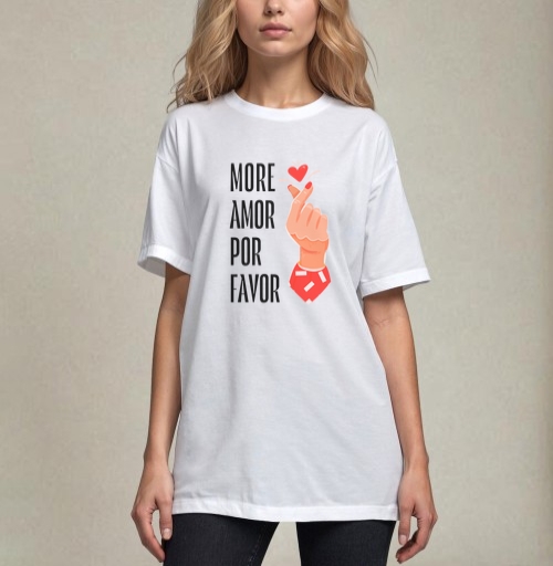Фотография футболки Hand heart More Amor / Рука с сердцем жест корейское сердечко
