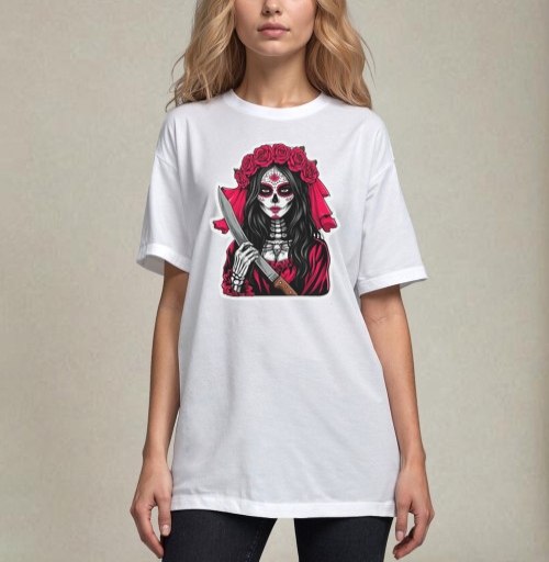 Фотография футболки Мстительная невеста Santa Muerte с ножом