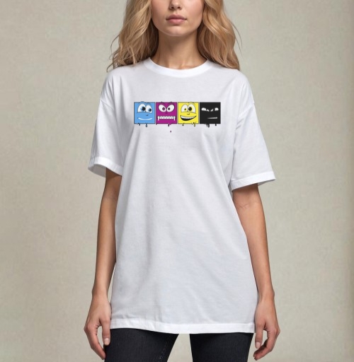 Фотография футболки CMYK faces / Лица CMYK
