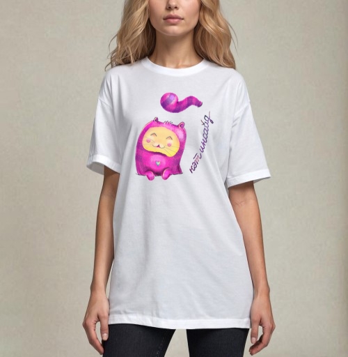 Фотография футболки Мягкая игрушка Котик в ярком костюме