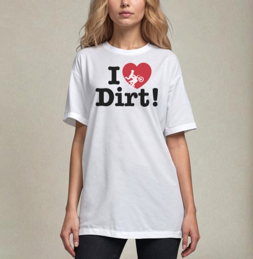 Фотография футболки Футболка I ❤️ Dirt – страсть к мотокроссу и грязи