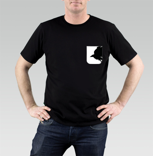 Фотография футболки Черный ворон с кляксами