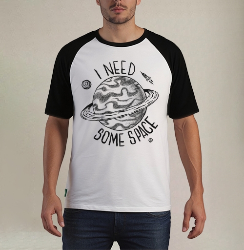 Фотография футболки Космическая сцена с игрой слов I NEED SOME SPACE