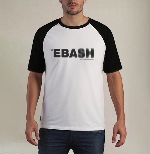 Фотография футболки EBASH с эффектом движения и логотипом Cannibal Racing