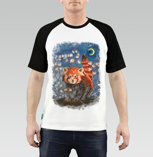Фотография футболки Красная Панда и цветы