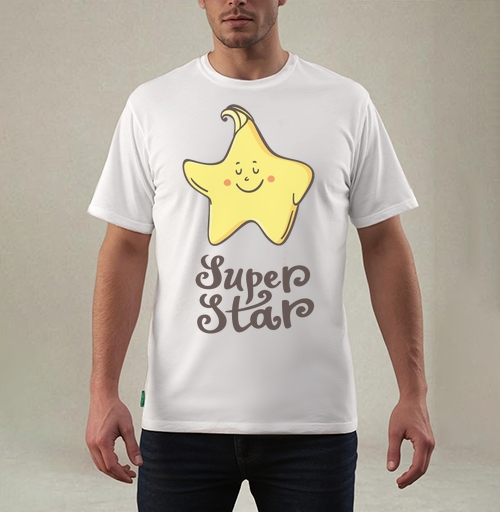 Фотография футболки Очаровательная улыбающаяся звезда Super Star