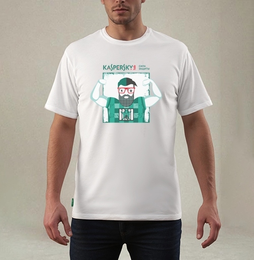 Фотография футболки Мощь цифровой защиты с символикой Kaspersky
