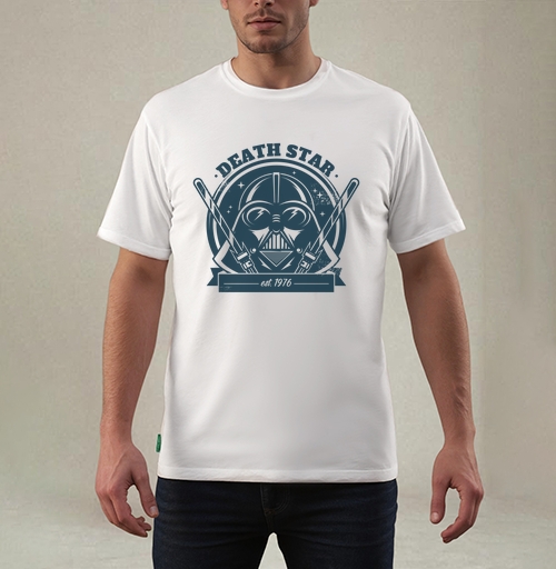 Фотография футболки Винтажный символ космоса Death Star / Звезда Смерти дарт вейдер шлем
