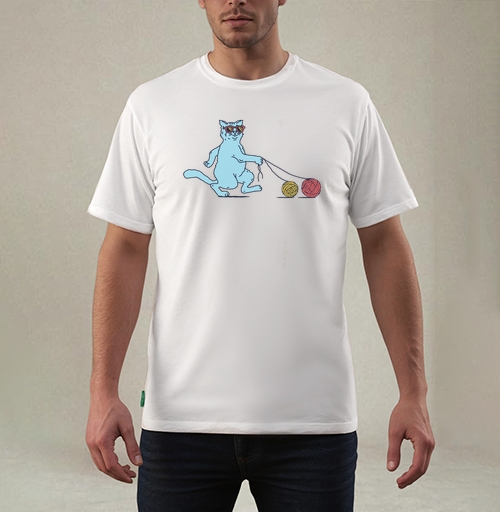 Фотография футболки Кот на прогулке