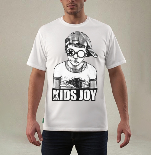 Фотография футболки Стильный Монохромный Подросток В Очках KIDS JOY