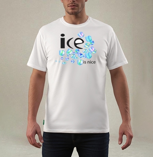 Фотография футболки Лёд Свежесть Холодная Весёлая Надпись ice is nice