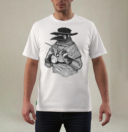 Фотография футболки Стилизованный портрет средневекового чумного доктора