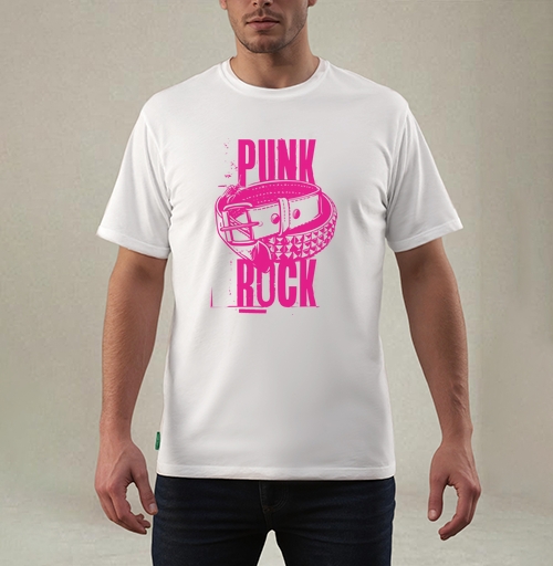 Фотография футболки Яркий кожаный ремень с шипами в духе панк рок – PUNK ROCK