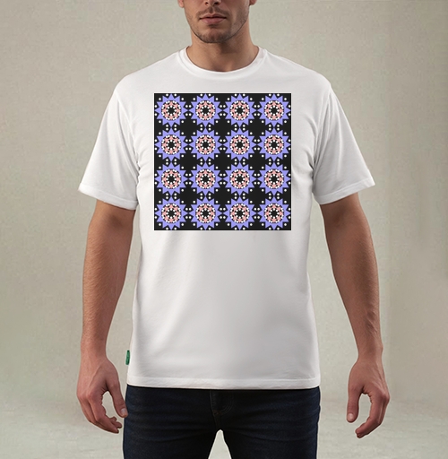 Фотография футболки Lavender abstract pattern with stars / Абстрактный лавандовый паттерн в современном стиле