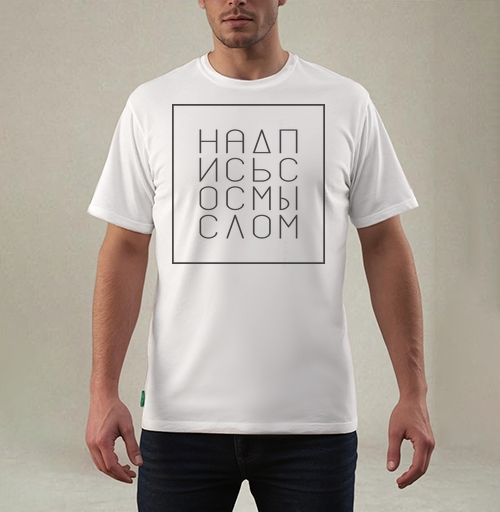 Фотография футболки Надпись со смыслом на сером фоне