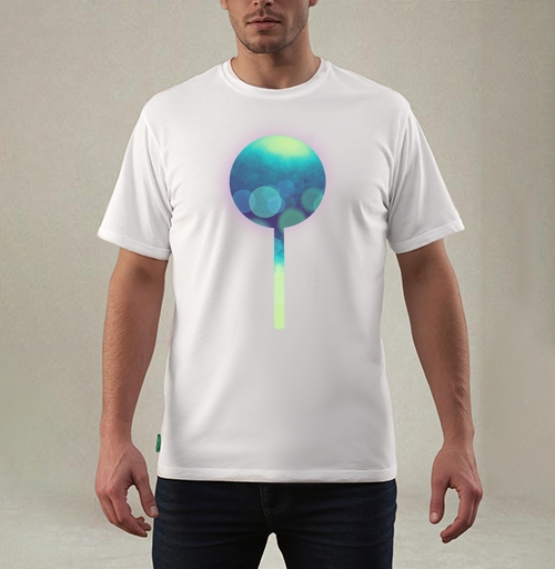 Фотография футболки Светлая ракетка для настольного тенниса с эффектом боке