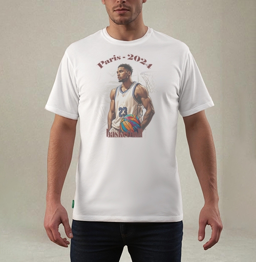 Фотография футболки Баскетболист готовится к Олимпиаде в Париже 2024 basketball