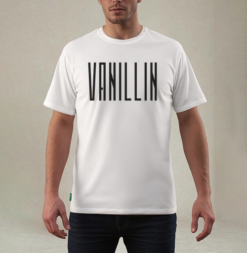 Фотография футболки Геометрический шрифт VANILLIN – Ванилин черный текст декор