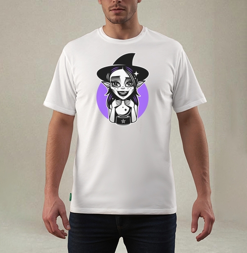 Фотография футболки Милая ведьма магия юная Гадалка / Cute witch magic young Fortune teller