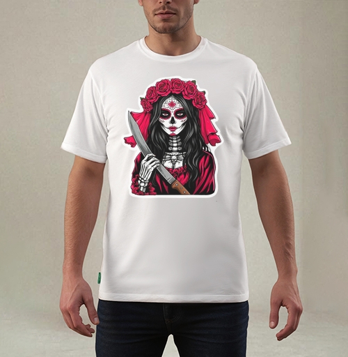 Фотография футболки Мстительная невеста Santa Muerte с ножом