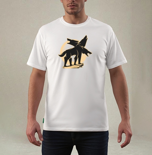 Фотография футболки Mystical Three-headed Wolf – Мистический Силуэт Трехглавого Волка