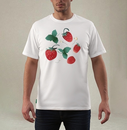 Фотография футболки Fresh Red Sweet Berries Strawberry Garden – Садовая клубника