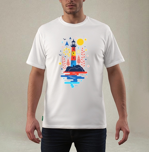 Фотография футболки Маяк у моря