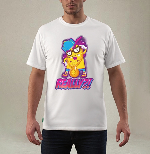 Фотография футболки Skeptical Yellow Gangsta Character / Скептичный Жёлтый Гангста Монстр