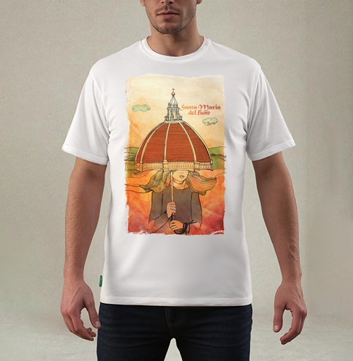 Фотография футболки Уютная женщина под куполом Santa Maria del Fiore / Святая Мария Цветочная