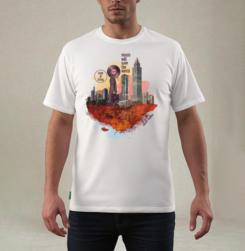 Фотография футболки Techno Businessman Music will save the world / Техно бизнесмен style of living