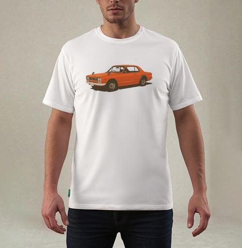 Фотография футболки Nissan Skyline GT-R Хакосука в оранжевом цвете