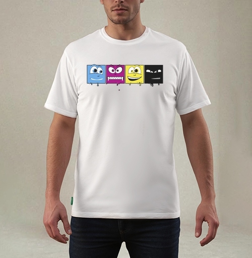 Фотография футболки CMYK faces / Лица CMYK