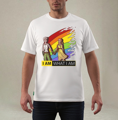 Фотография футболки Футболка с радужным принтом «I AM WHAT I AM»