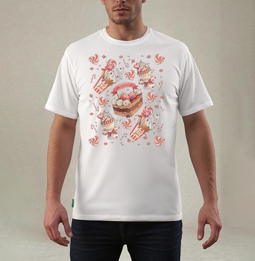 Фотография футболки Happy Valentines Day pattern / Паттерн ко Дню святого Валентина
