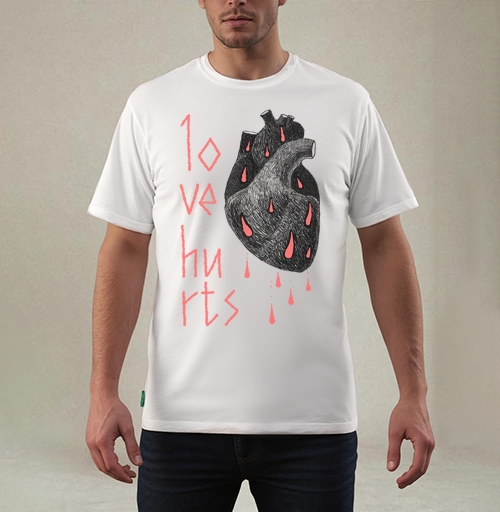 Фотография футболки Love hurts! / Любовь ранит!