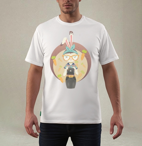 Фотография футболки Hipster Bunny / Зайка-хипстер