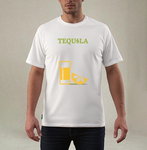Фотография футболки Яркий минималистичный плакат TEQUILA с мексиканским стилем
